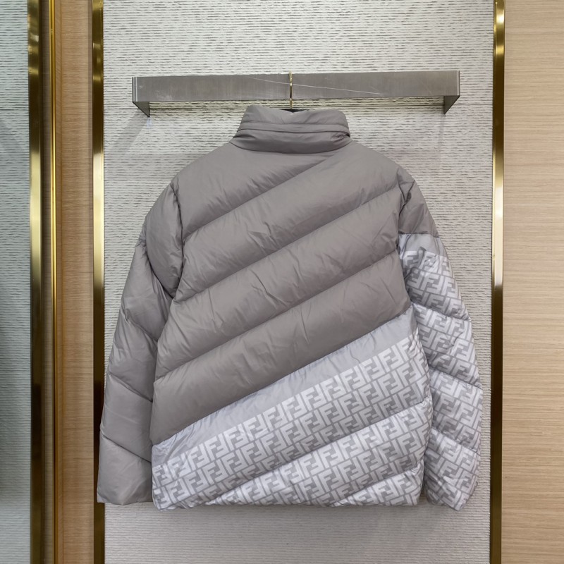 Fendi patchwork down jacket grey 1