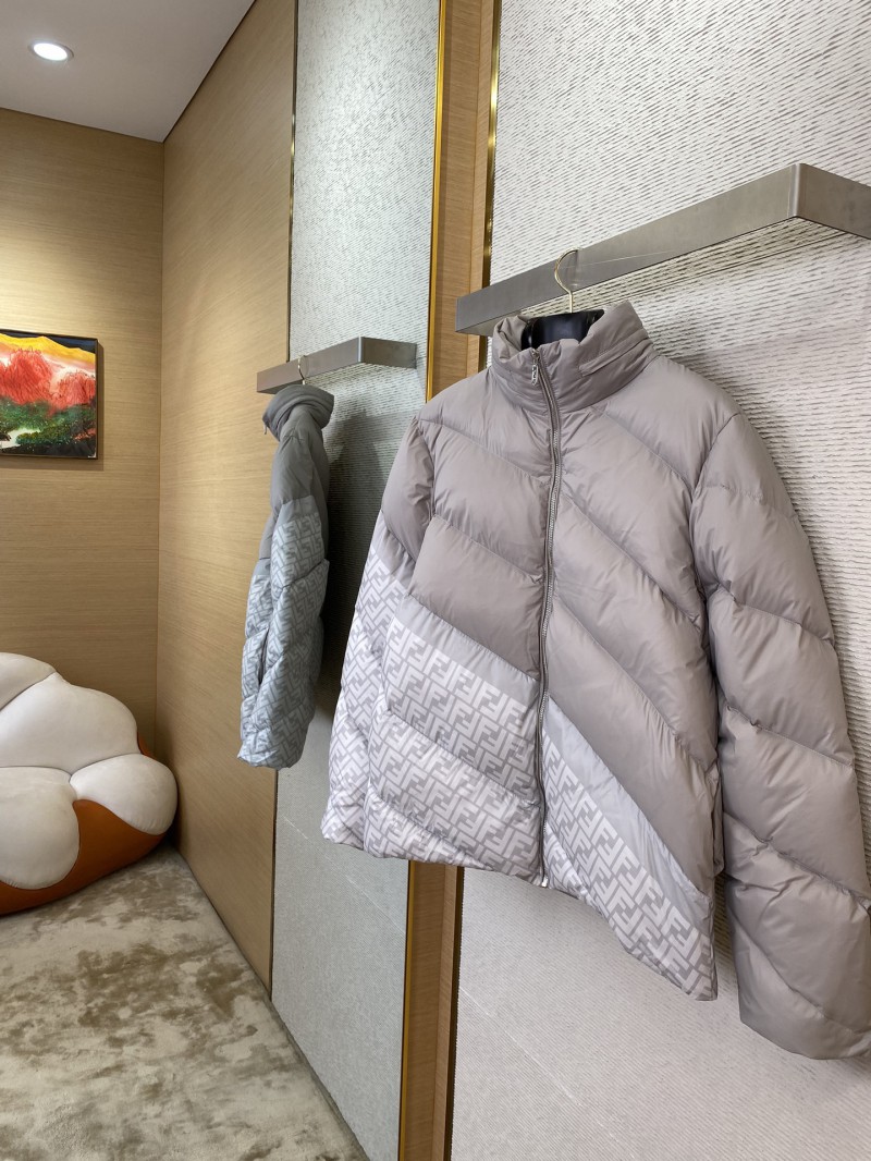 Fendi patchwork down jacket grey 2