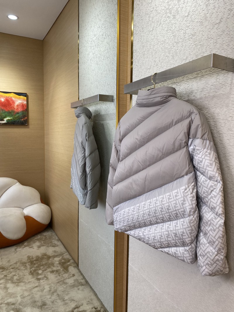 Fendi patchwork down jacket grey 3