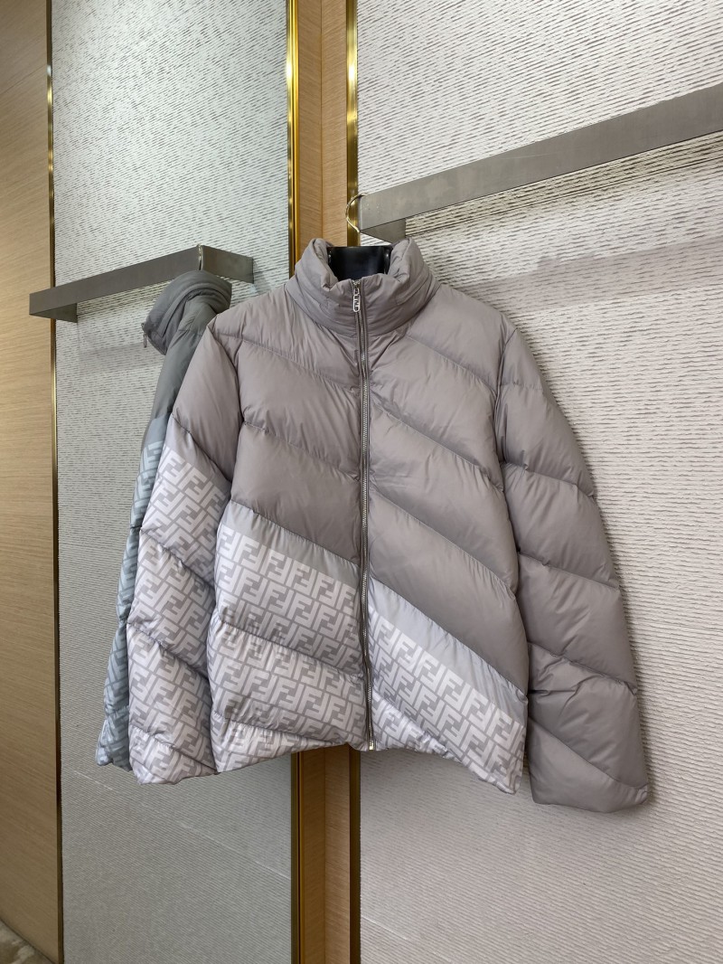Fendi patchwork down jacket grey 4