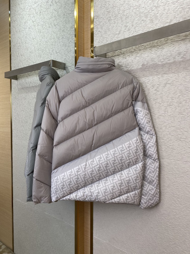 Fendi patchwork down jacket grey 5