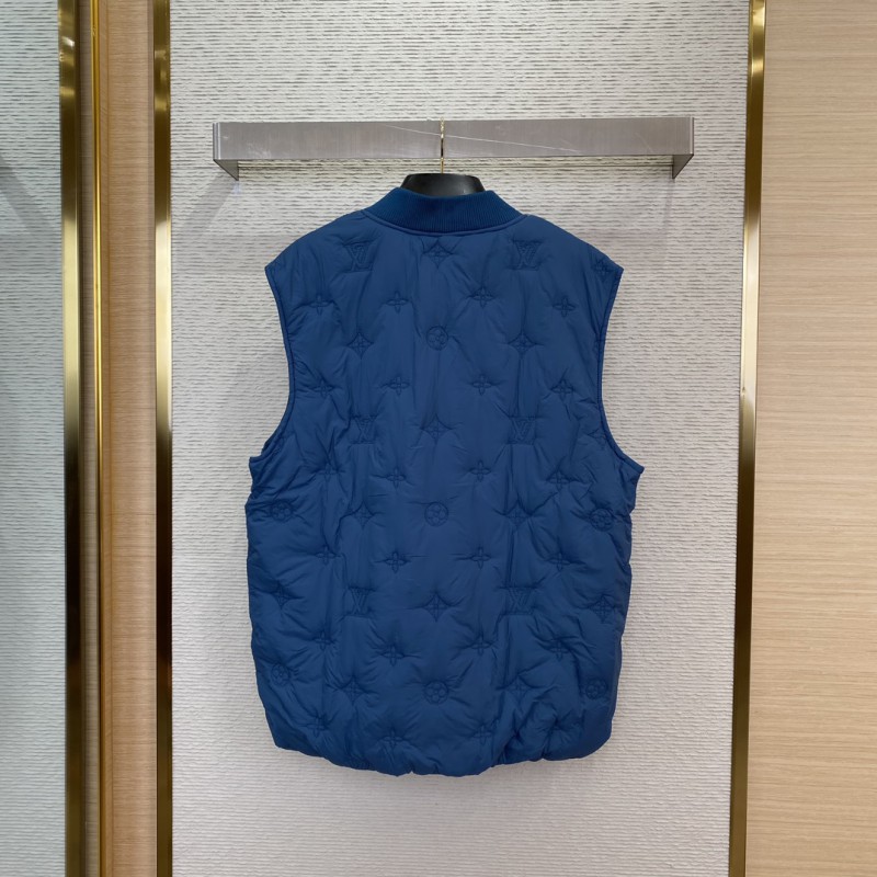 LV logo jacquard embroidered waistcoat blue 1