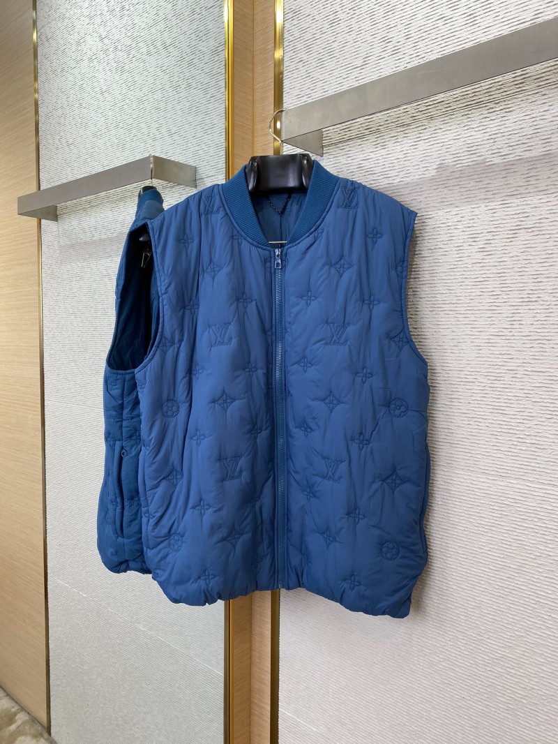 LV logo jacquard embroidered waistcoat blue 4