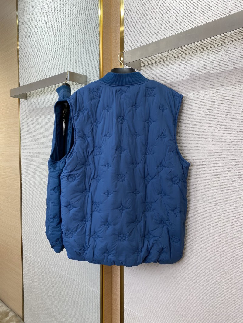 LV logo jacquard embroidered waistcoat blue 5