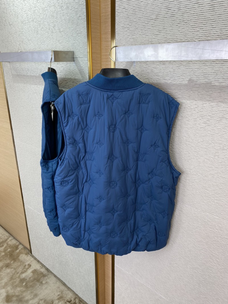 LV logo jacquard embroidered waistcoat blue 7
