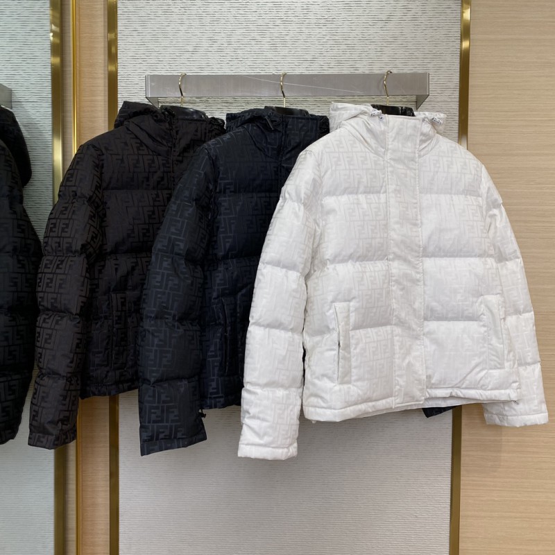 Fendi Double F Full Print Down Jacket White 4