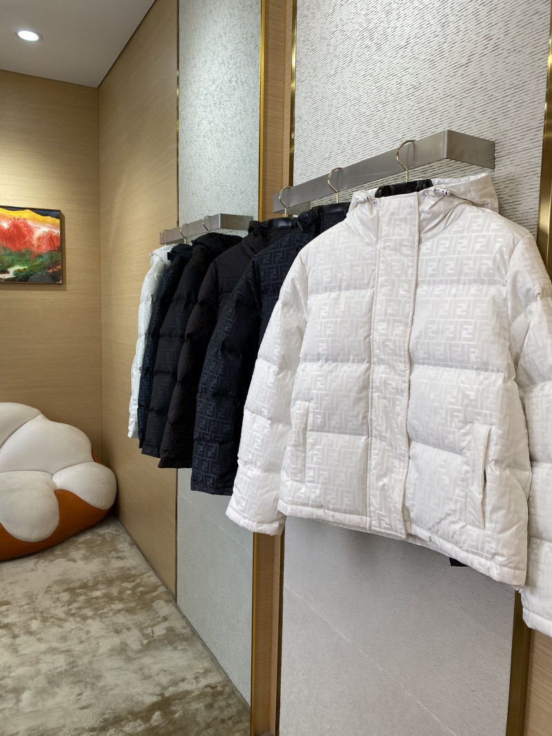 Fendi Double F Full Print Down Jacket Brown 5