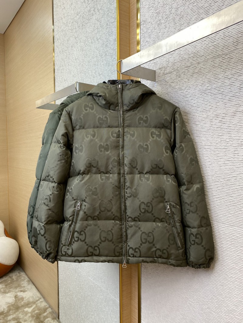 Gucci Jacquard Hooded Down Jacket Green 4