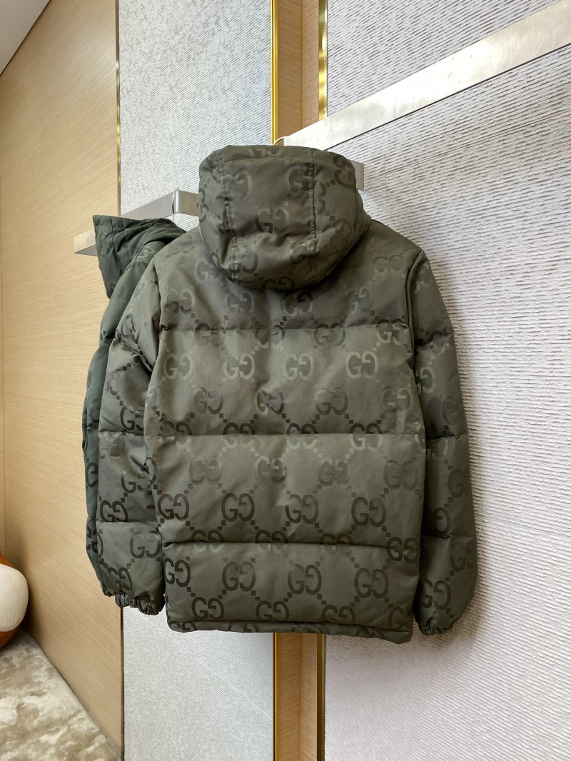 Gucci Jacquard Hooded Down Jacket Green 5