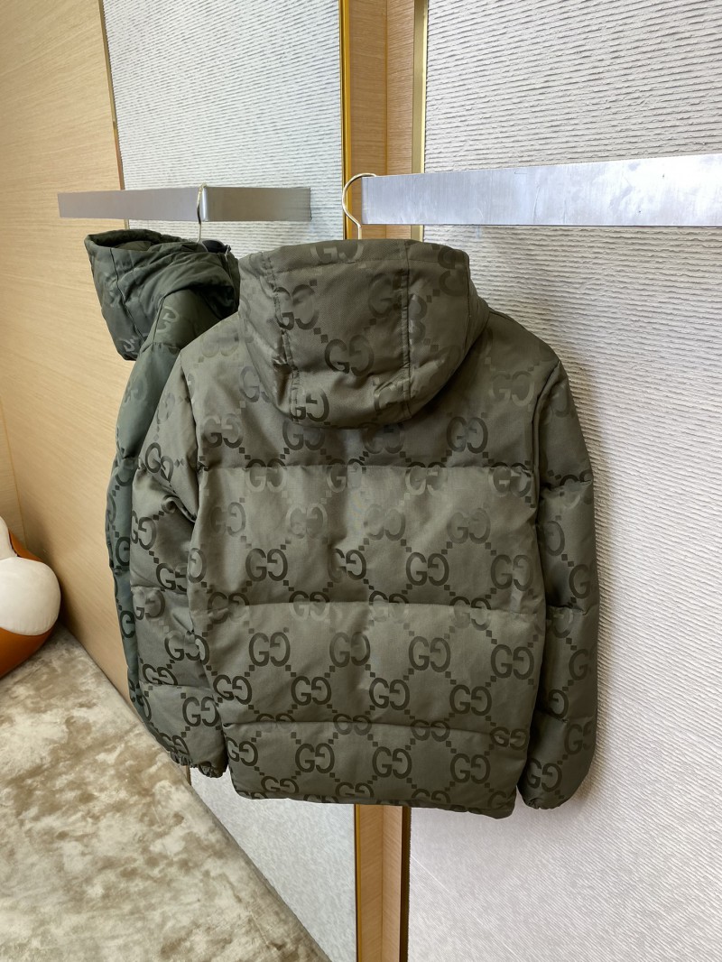Gucci Jacquard Hooded Down Jacket Green 7