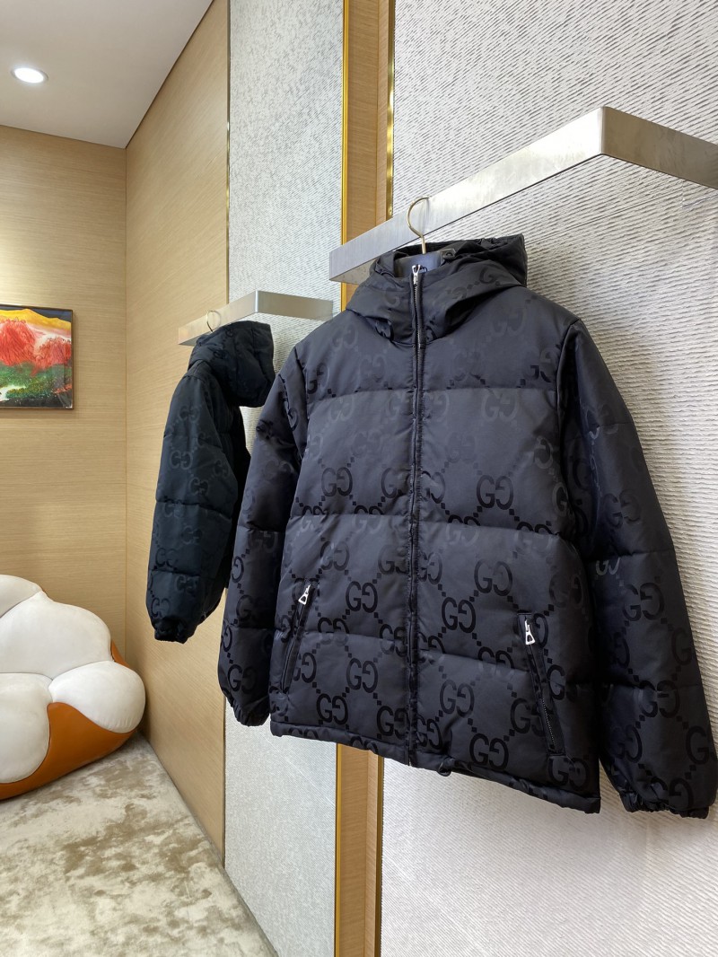 Gucci Jacquard Hooded Down Jacket Black 2