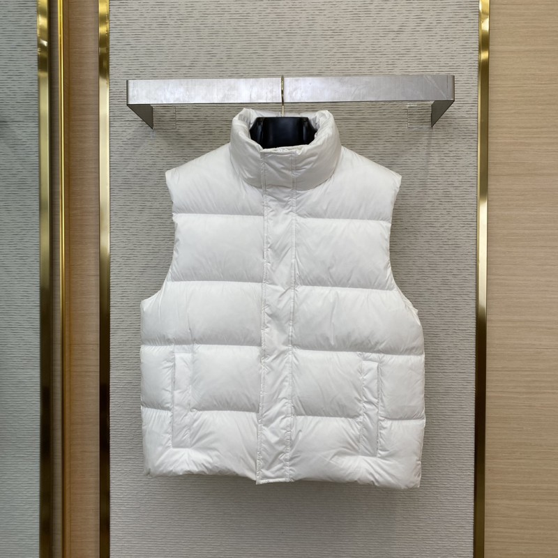 Balenciaga Flame Embroidered Down Vest White 1