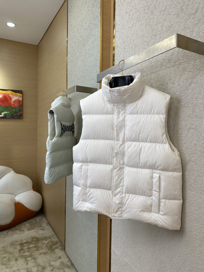 Balenciaga Flame Embroidered Down Vest White 2
