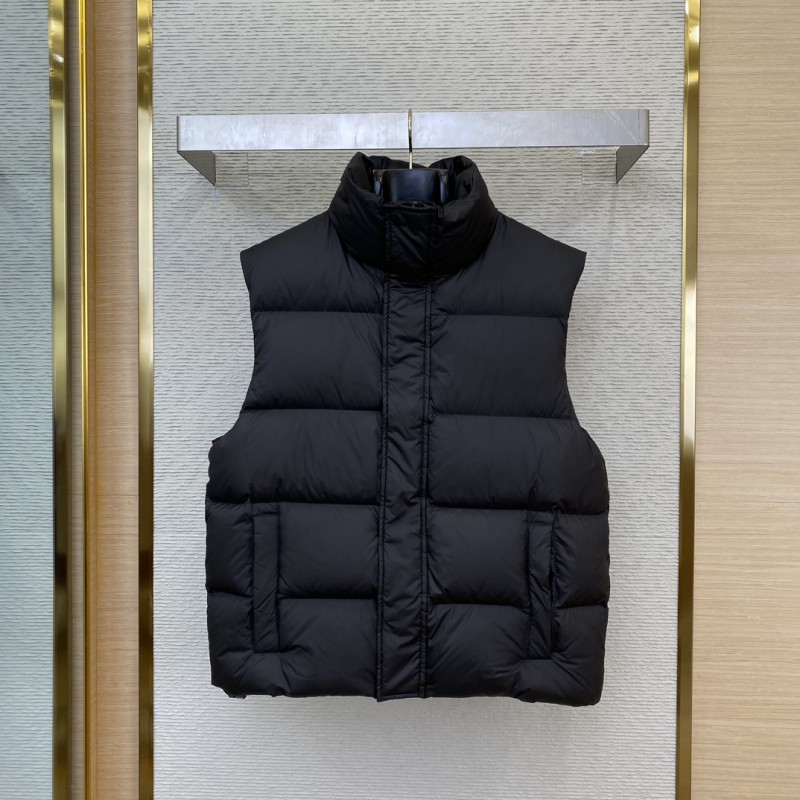 Balenciaga Flame Embroidered Down Vest Black 1
