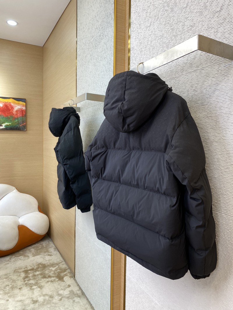 LV Logo Patchwork Hooded Cotton Jacket 3