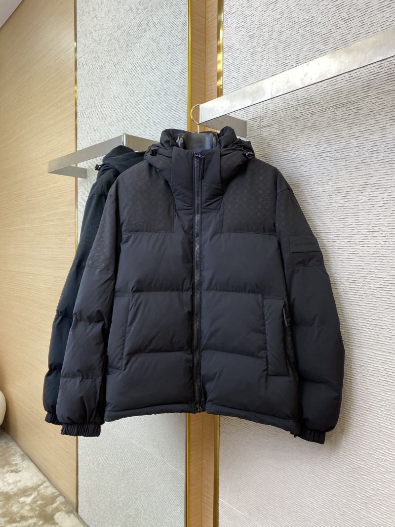 LV Logo Patchwork Hooded Cotton Jacket 4