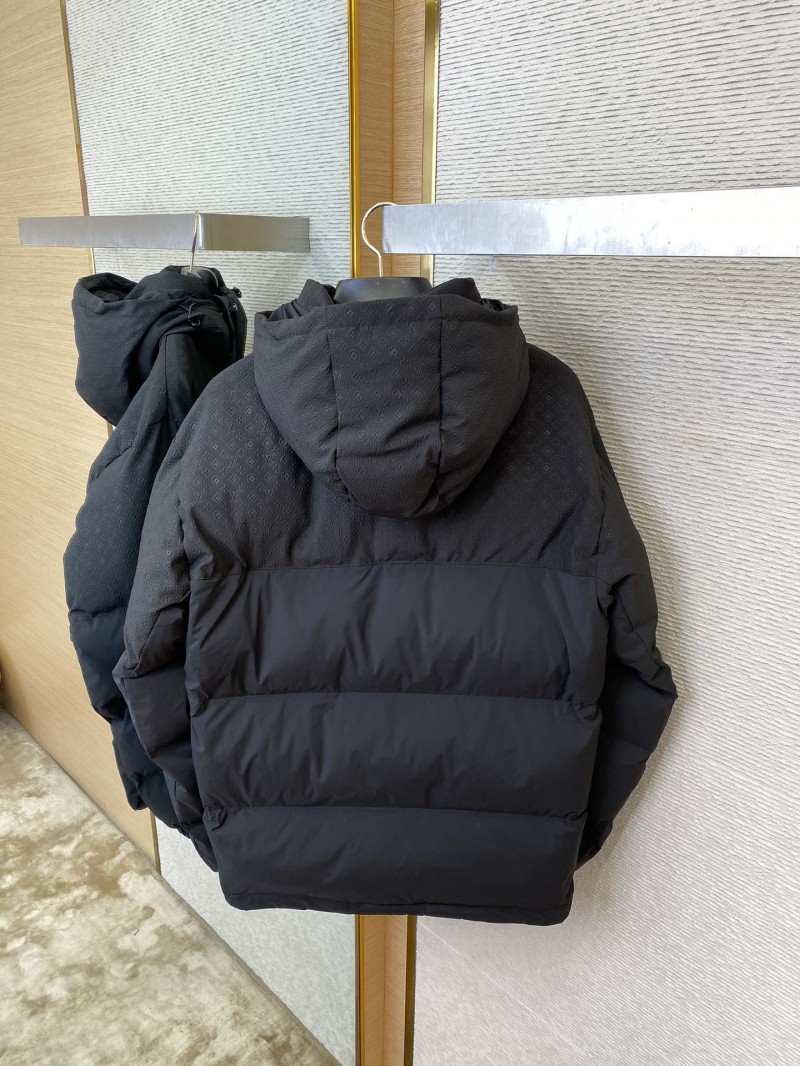 LV Logo Patchwork Hooded Cotton Jacket 7