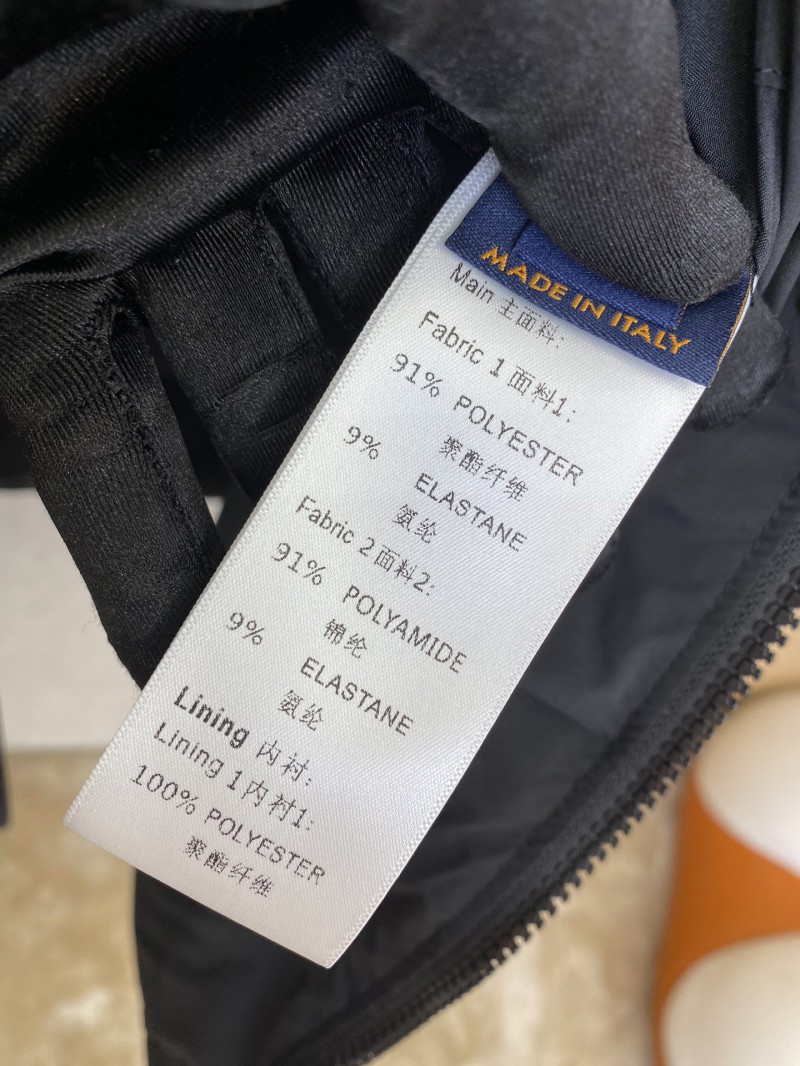 LV Logo Patchwork Hooded Cotton Jacket 8