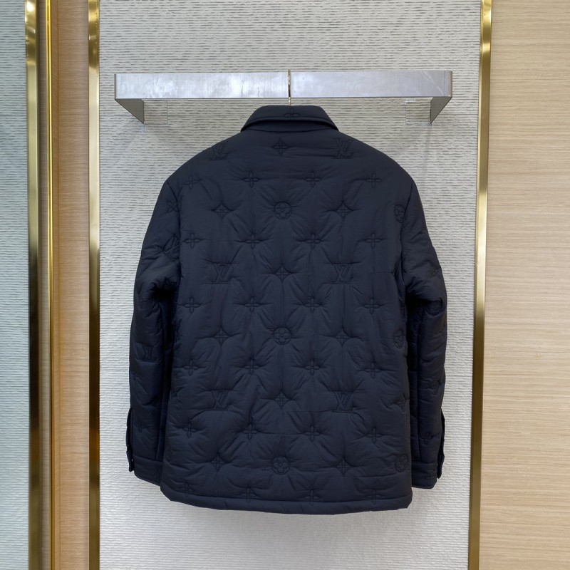 LV Logo Jacquard Lapel Jacket Cotton Coat Jacket 1