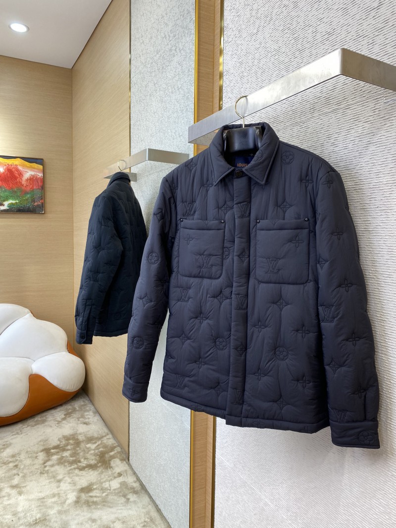 LV Logo Jacquard Lapel Jacket Cotton Coat Jacket 2