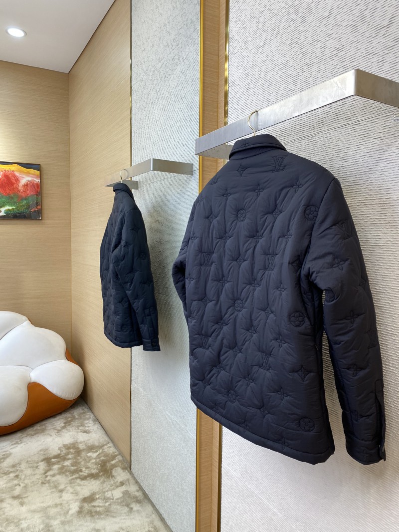 LV Logo Jacquard Lapel Jacket Cotton Coat Jacket 3