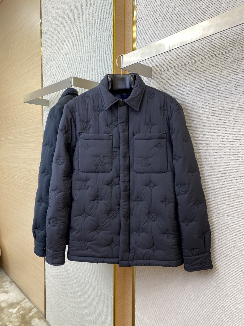 LV Logo Jacquard Lapel Jacket Cotton Coat Jacket 4