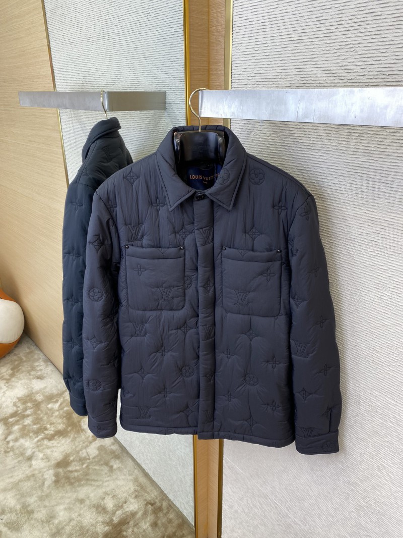 LV Logo Jacquard Lapel Jacket Cotton Coat Jacket 6