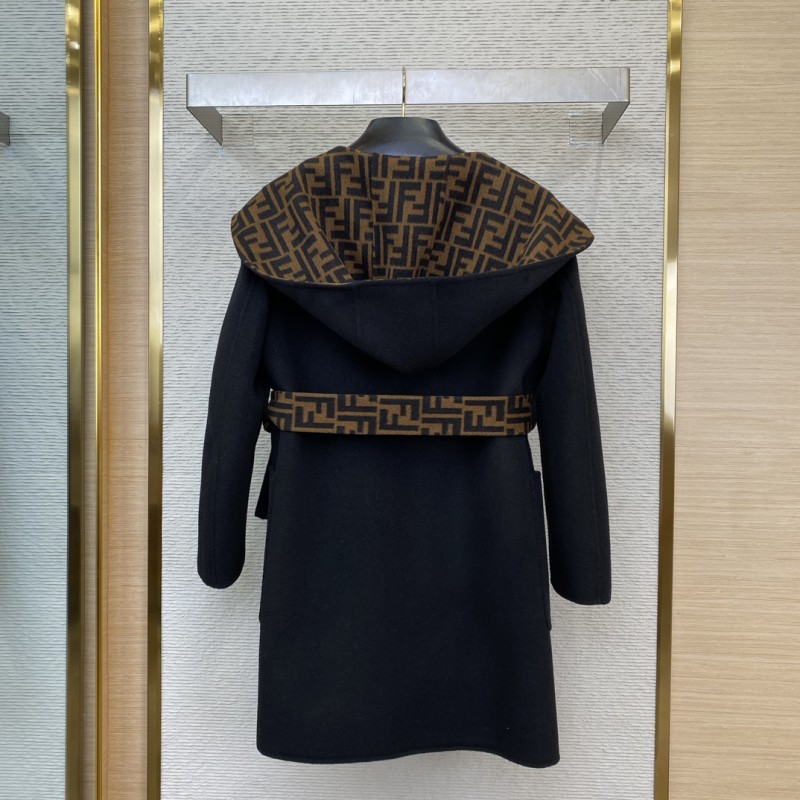 Fendi Double F Full Print Wool Coat 1
