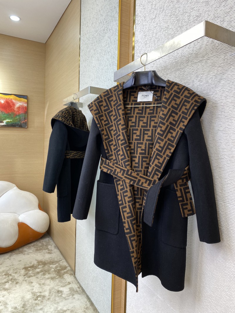 Fendi Double F Full Print Wool Coat 2