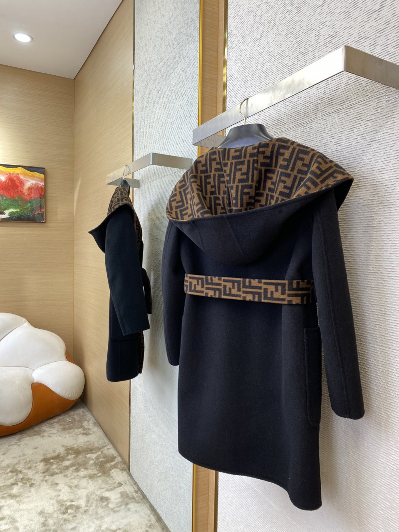 Fendi Double F Full Print Wool Coat 3