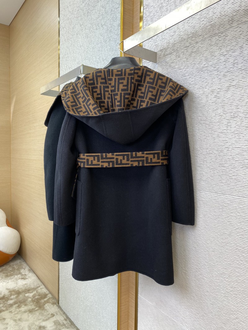 Fendi Double F Full Print Wool Coat 5