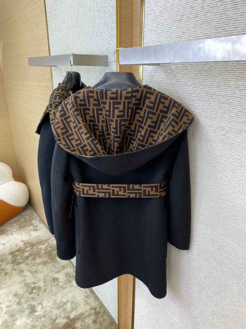 Fendi Double F Full Print Wool Coat 7