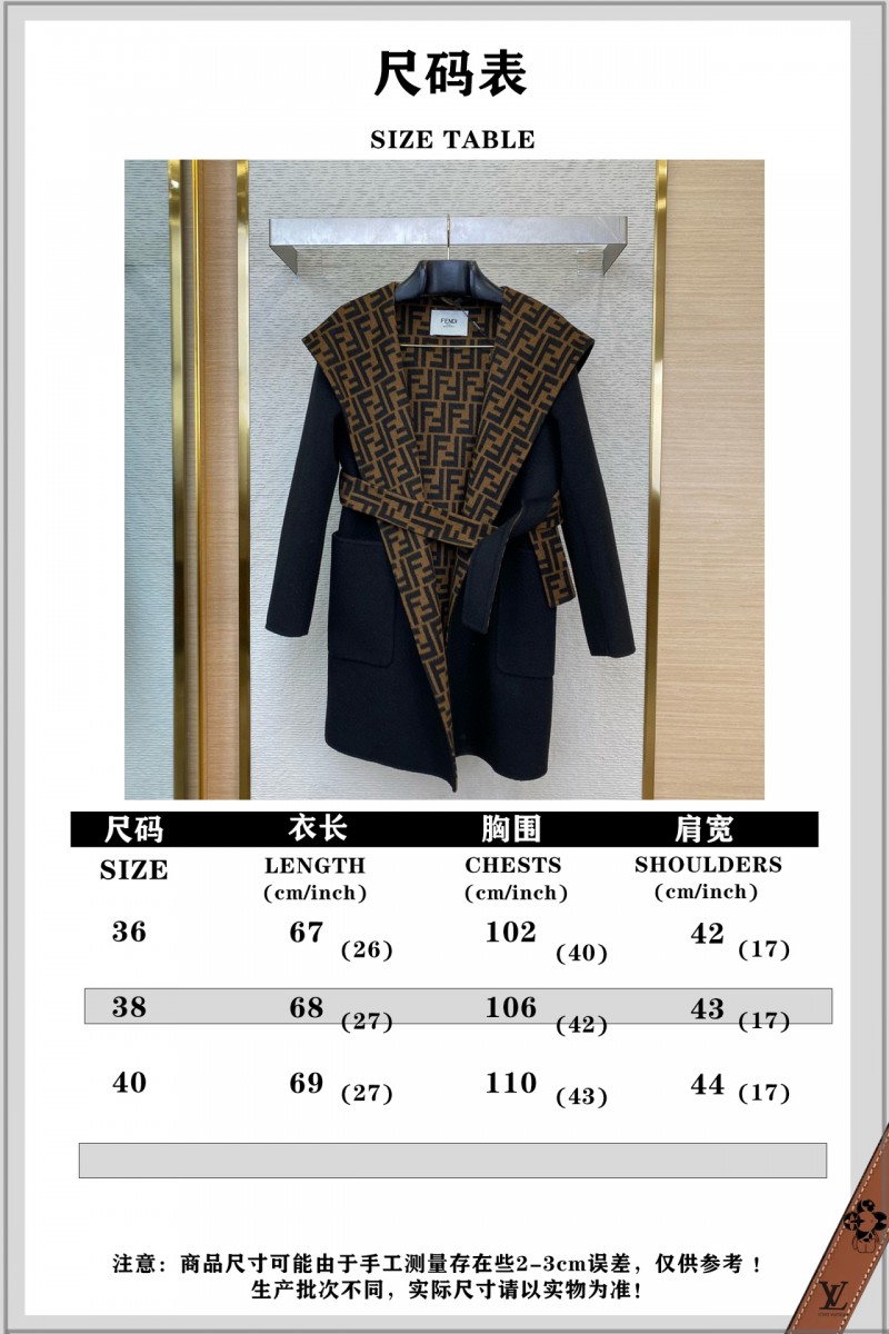 Fendi Double F Full Print Wool Coat 9