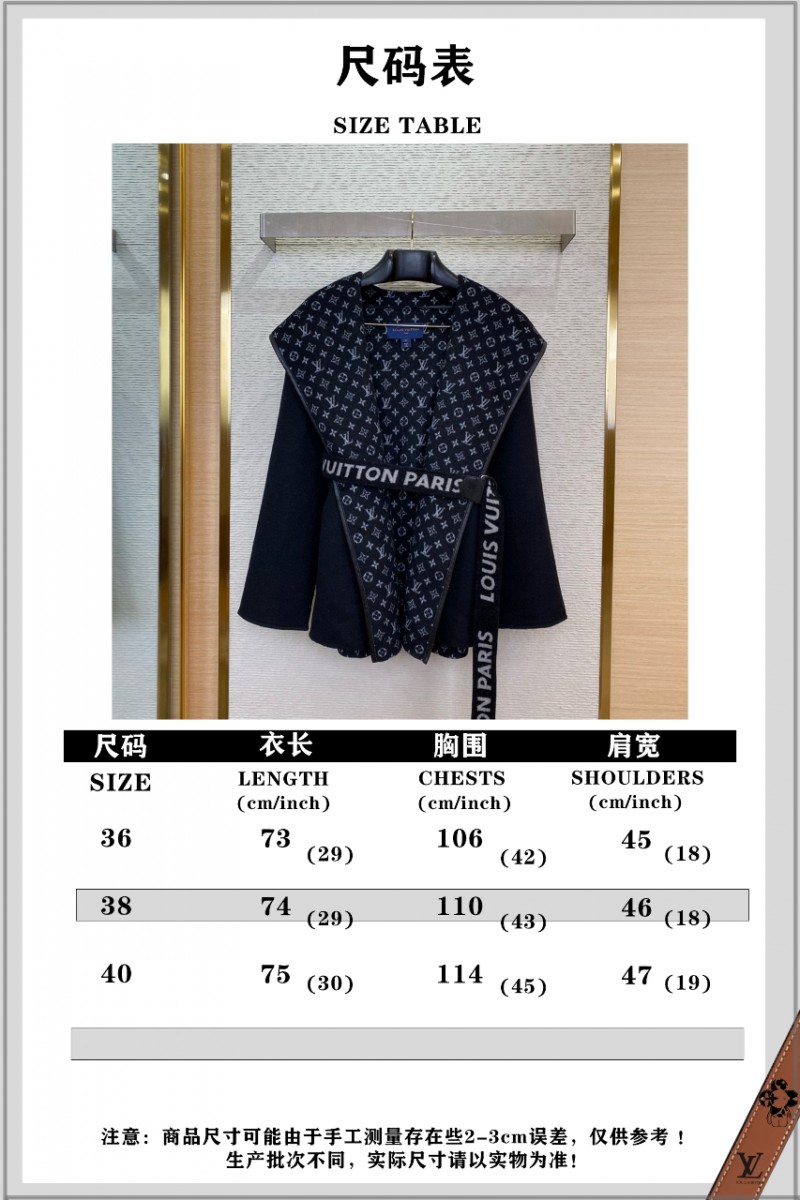 LV short cape cashmere coat black 9