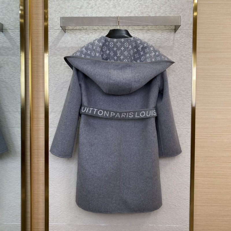 LV mid-length cape cashmere coat grey 1 1
