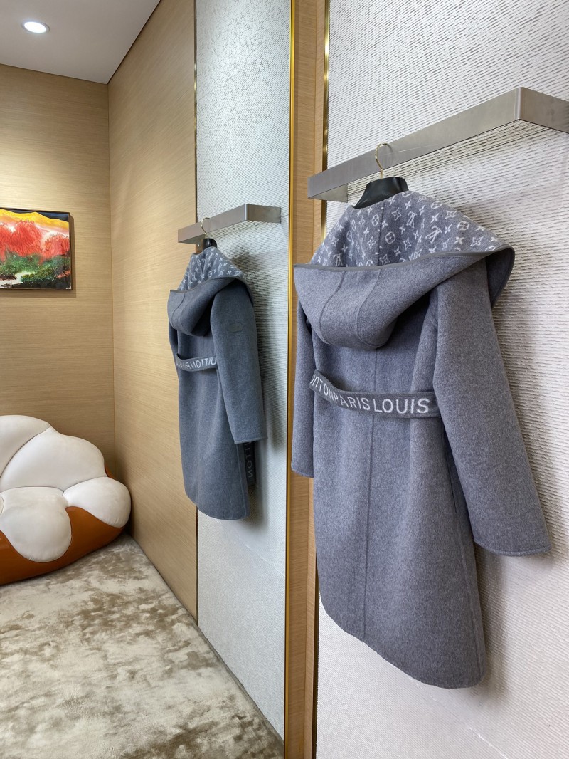 LV mid-length cape cashmere coat grey 1 3