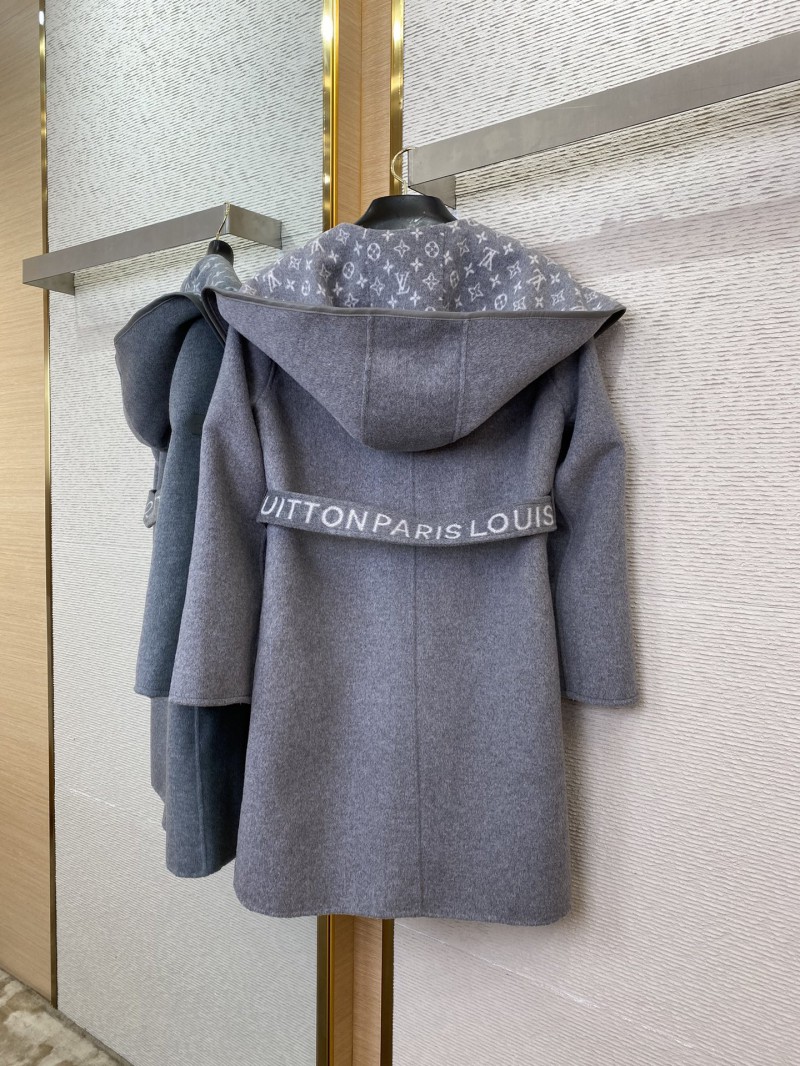 LV mid-length cape cashmere coat grey 1 5