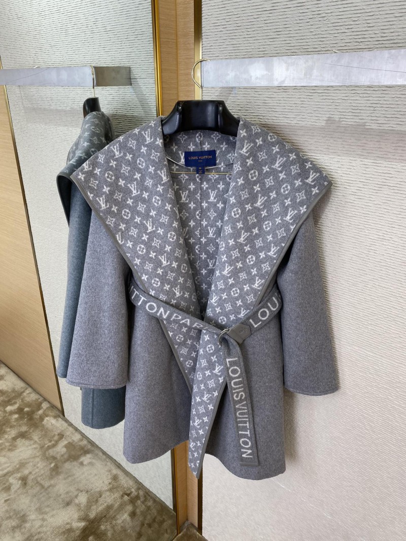 LV mid-length cape cashmere coat grey 1 6