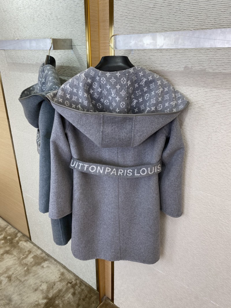 LV mid-length cape cashmere coat grey 1 7