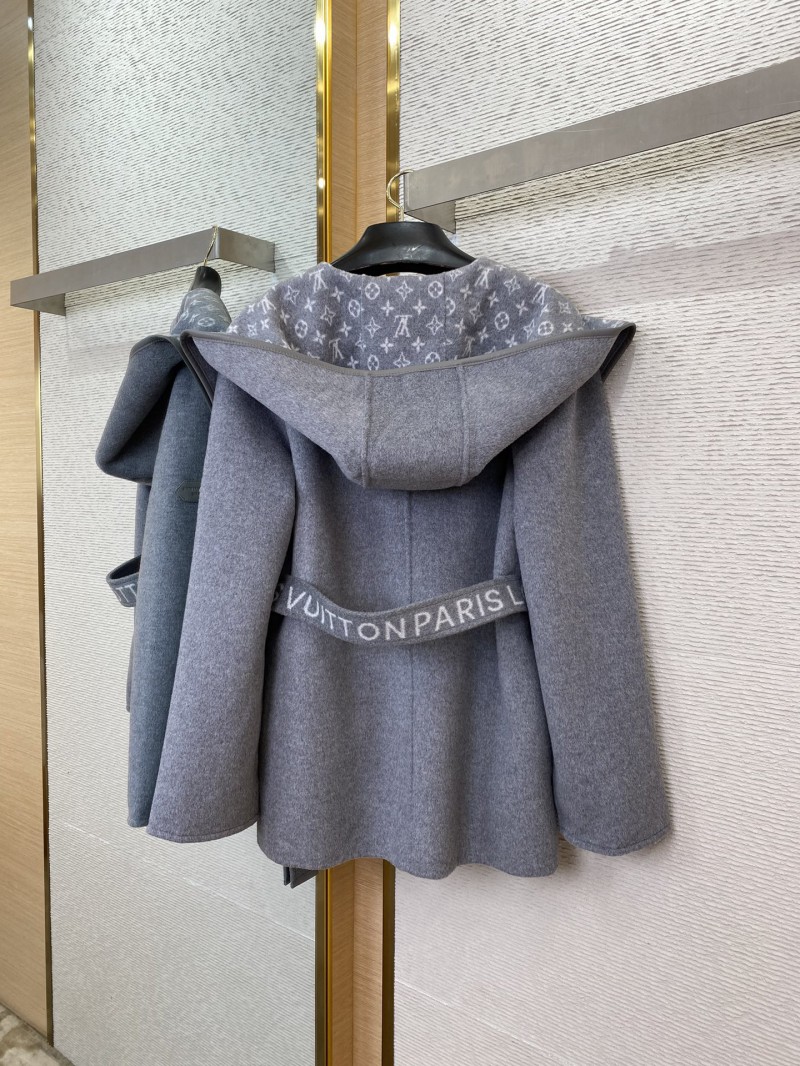 LV short cape cashmere coat grey 5