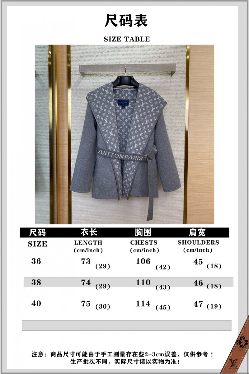 LV short cape cashmere coat grey 9