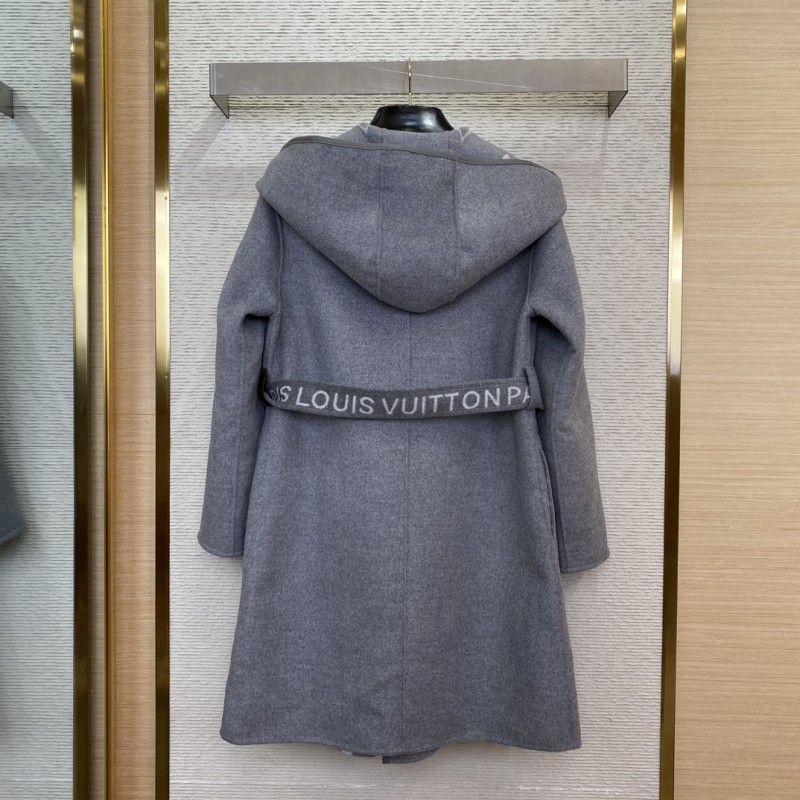 LV Mid-length caped cashmere coat grey 2 1