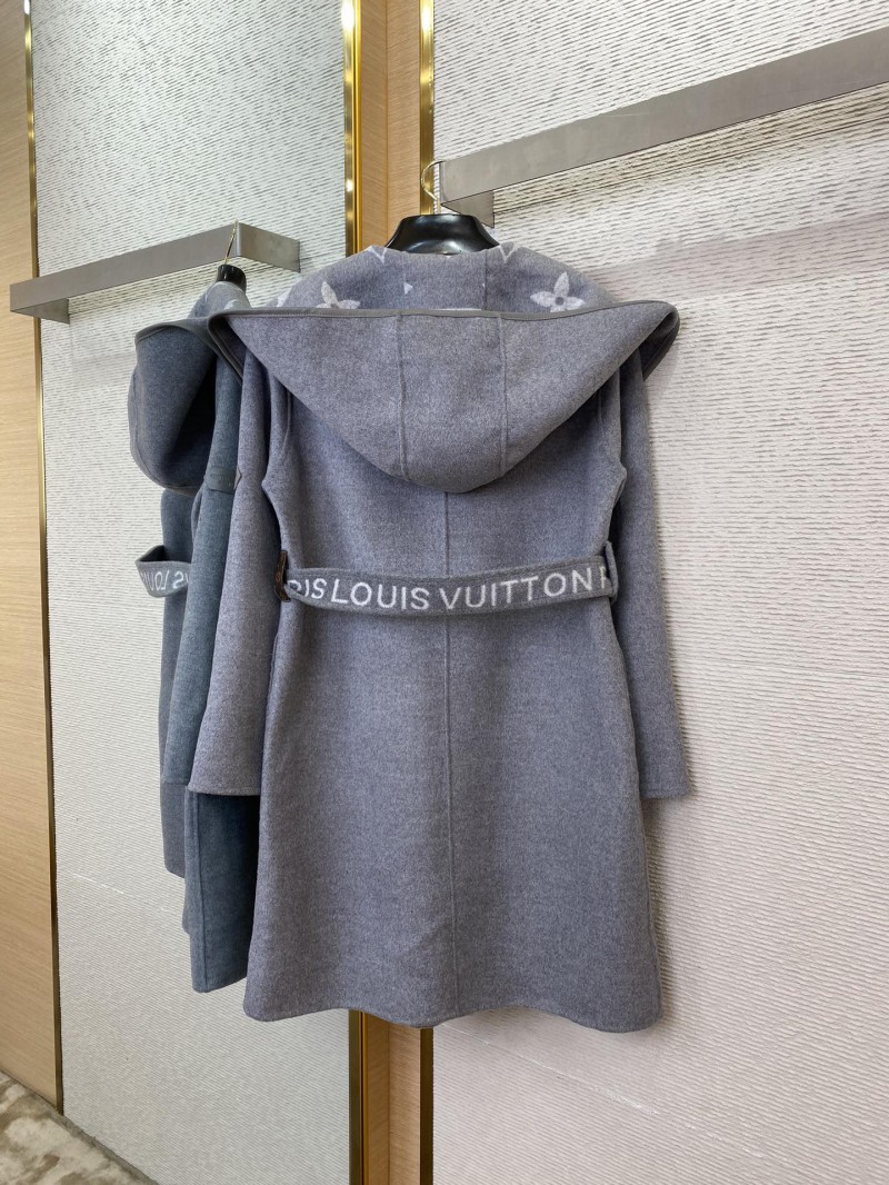 LV Mid-length caped cashmere coat grey 2 5