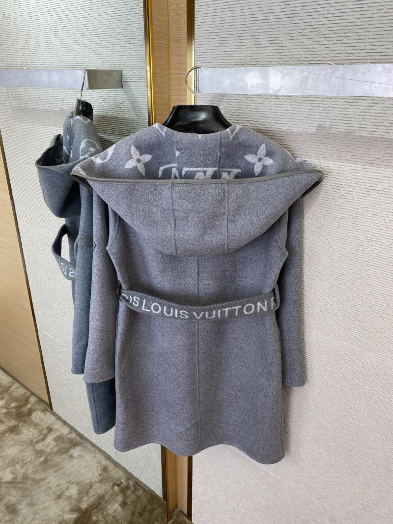 LV Mid-length caped cashmere coat grey 2 7