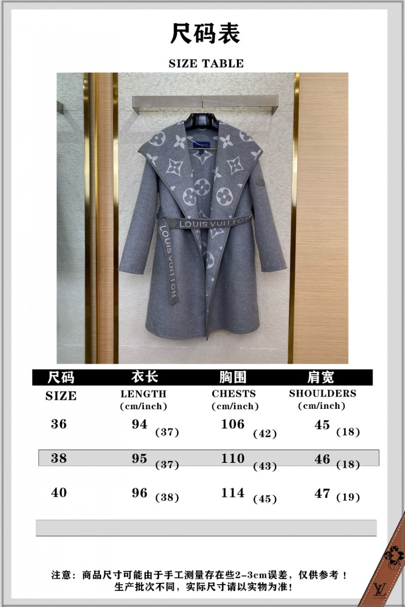 LV Mid-length caped cashmere coat grey 2 9