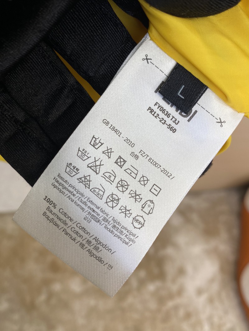 Fendi printed offset labelled down jacket brown 8