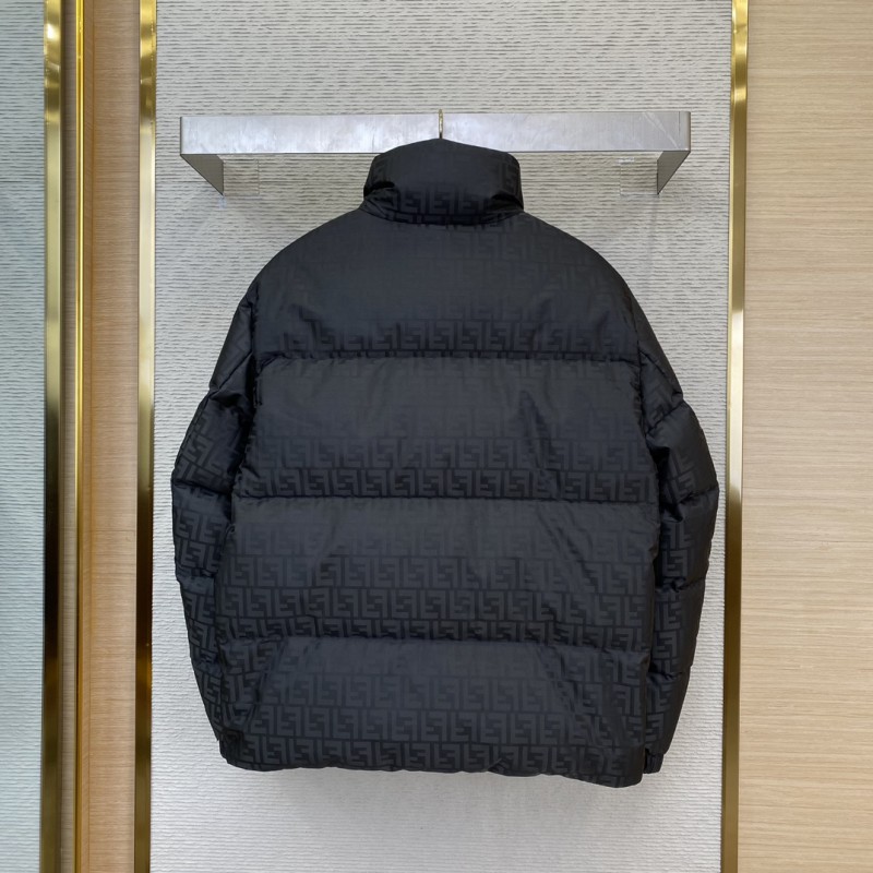 Fendi Full Printed Rubber Label Down Jacket Black 1