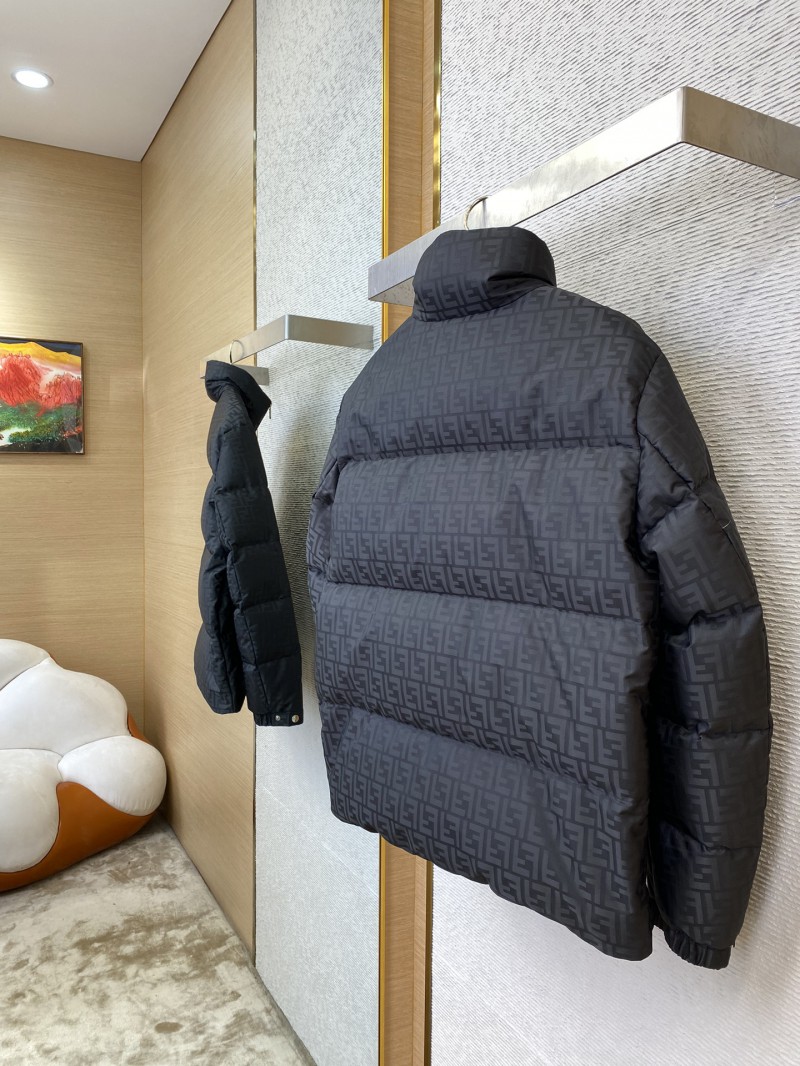Fendi Full Printed Rubber Label Down Jacket Black 3