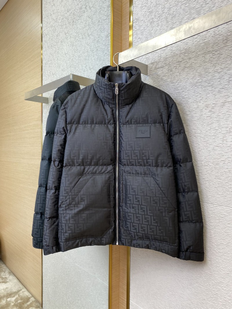 Fendi Full Printed Rubber Label Down Jacket Black 4