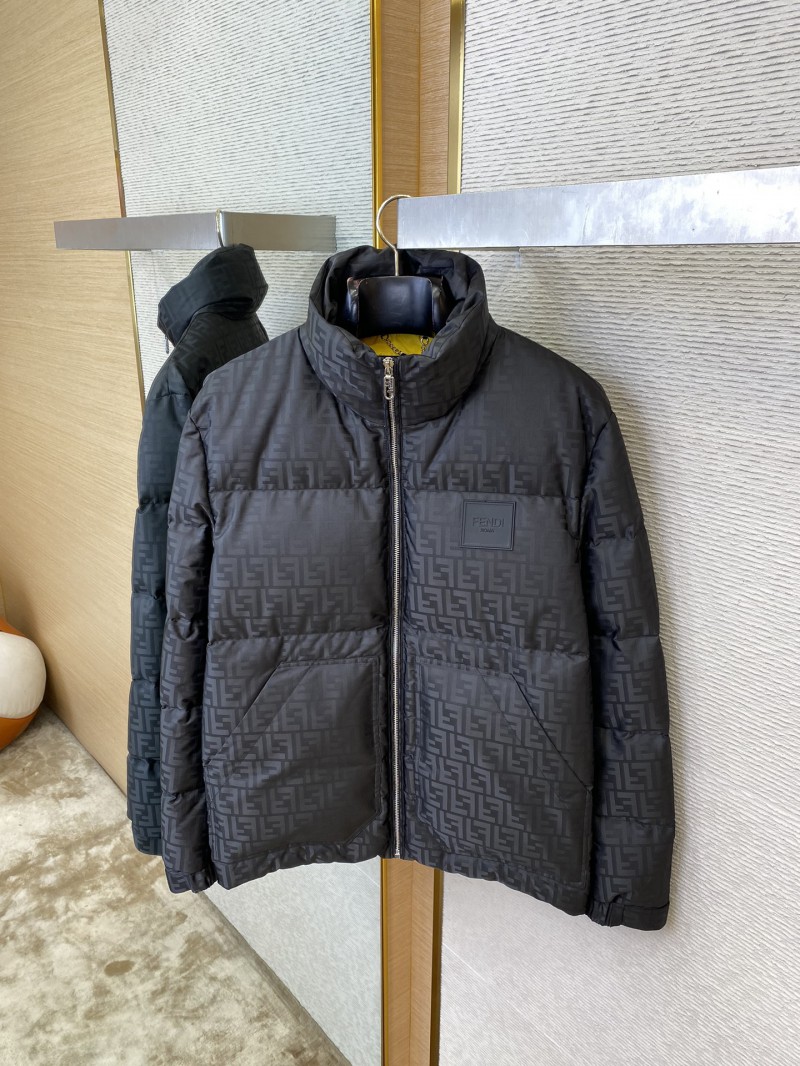 Fendi Full Printed Rubber Label Down Jacket Black 6